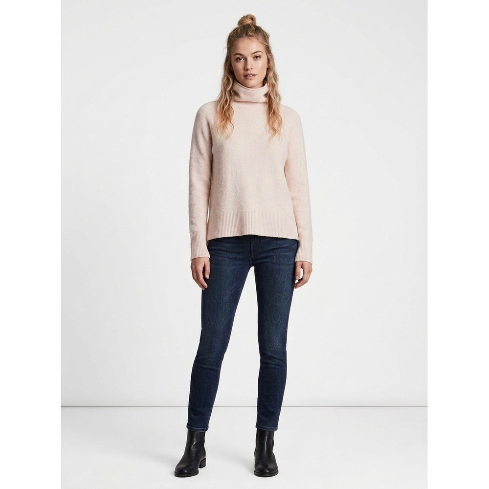 AllSaints Axa Roll Neck Sweater Womens XS Blush Pink 100% Merino Wool WK160K